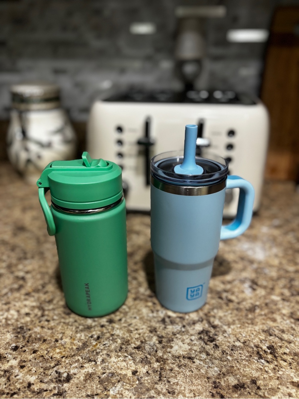 Kids travel cup bundle- light blue and green kids tumblers